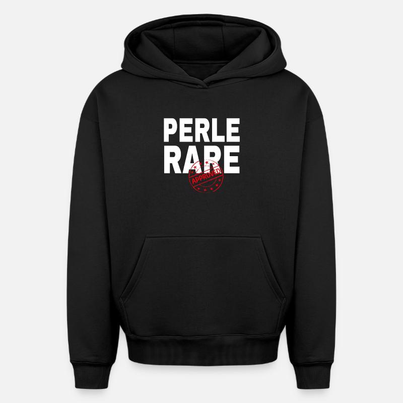Design Éclat PerleRare - Sweat à capuche unisexe oversize épais SPREAD - noir