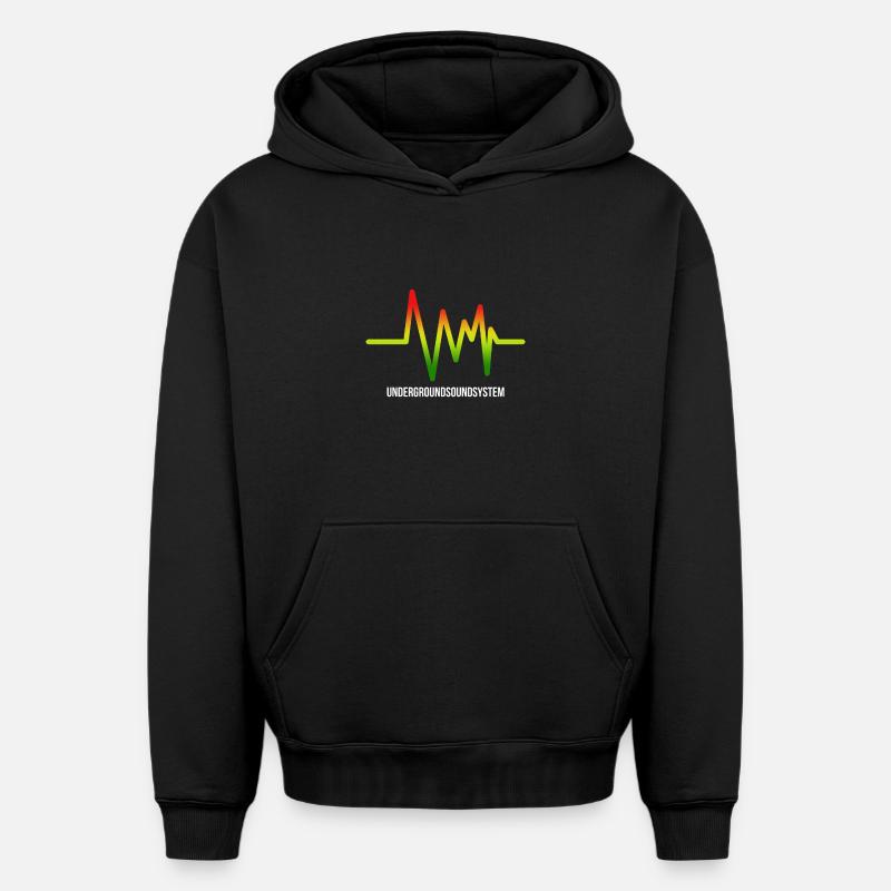 Underground Soundsystem Logo - Sweat à capuche unisexe oversize épais SPREAD - noir