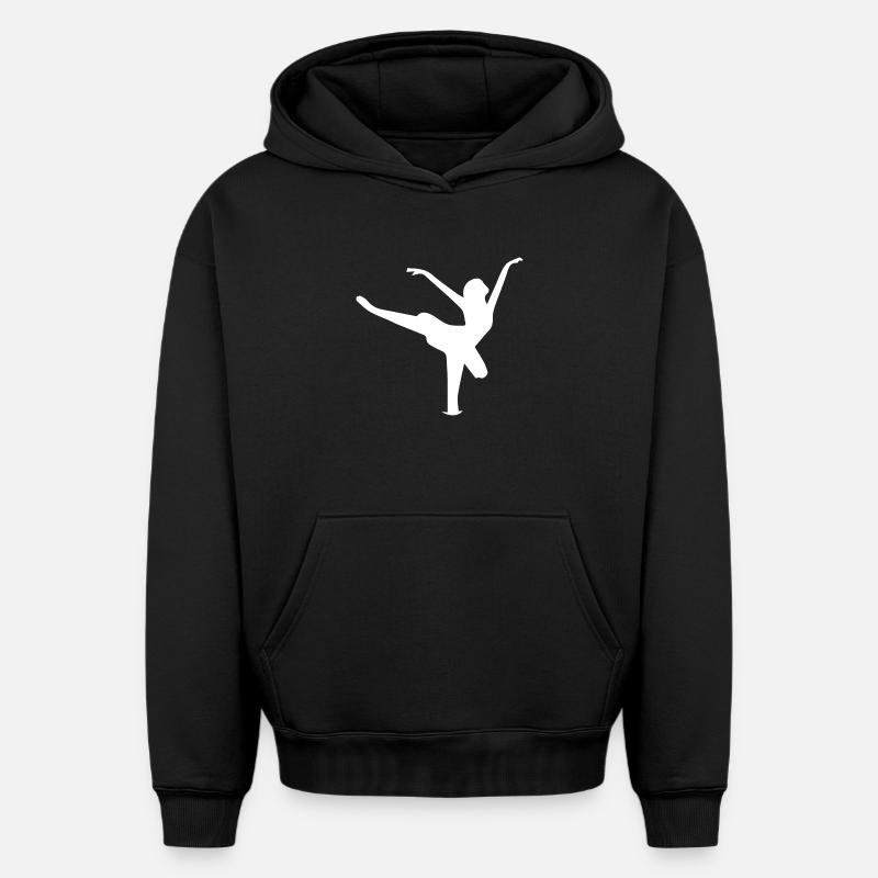 danseur - Sweat à capuche unisexe oversize épais SPREAD - noir