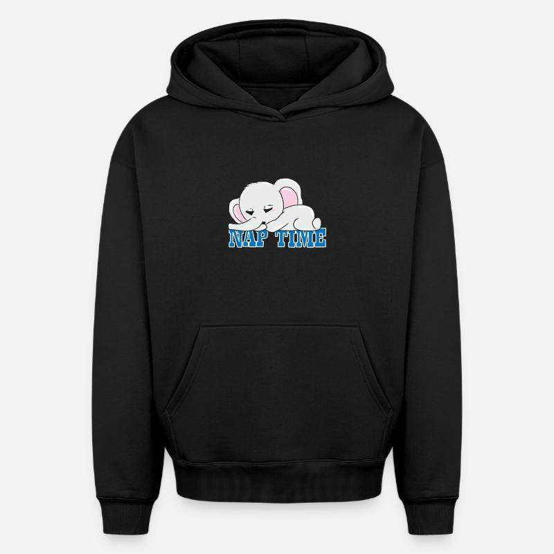 somme - Sweat à capuche unisexe oversize épais SPREAD - noir
