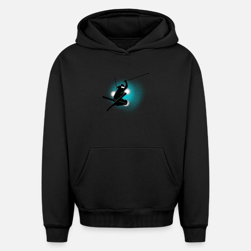 freestyle ski - Sweat à capuche unisexe oversize épais SPREAD - noir