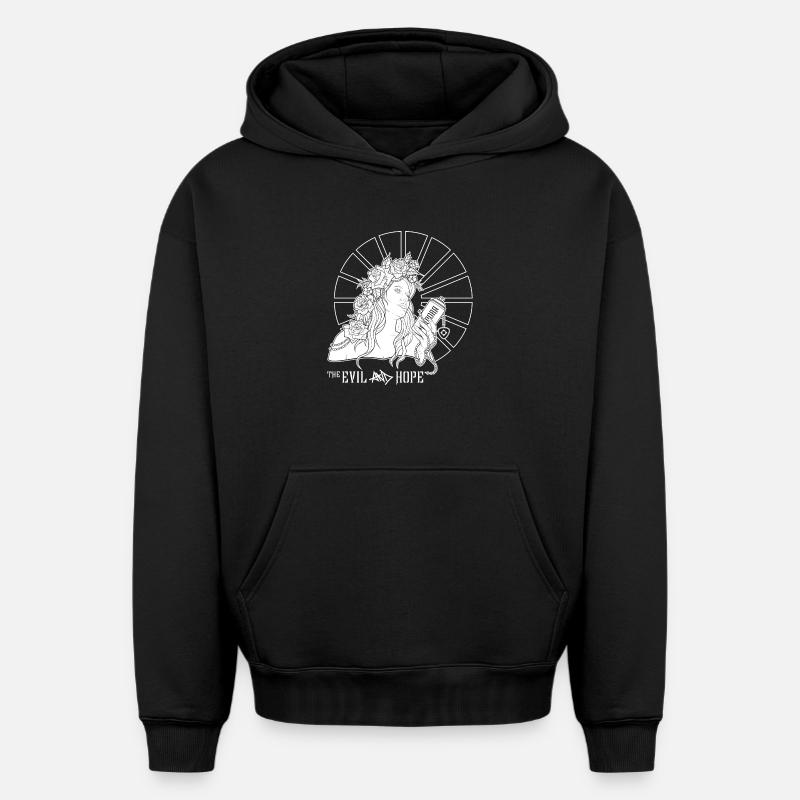 Pandore - Sweat à capuche unisexe oversize épais SPREAD - noir