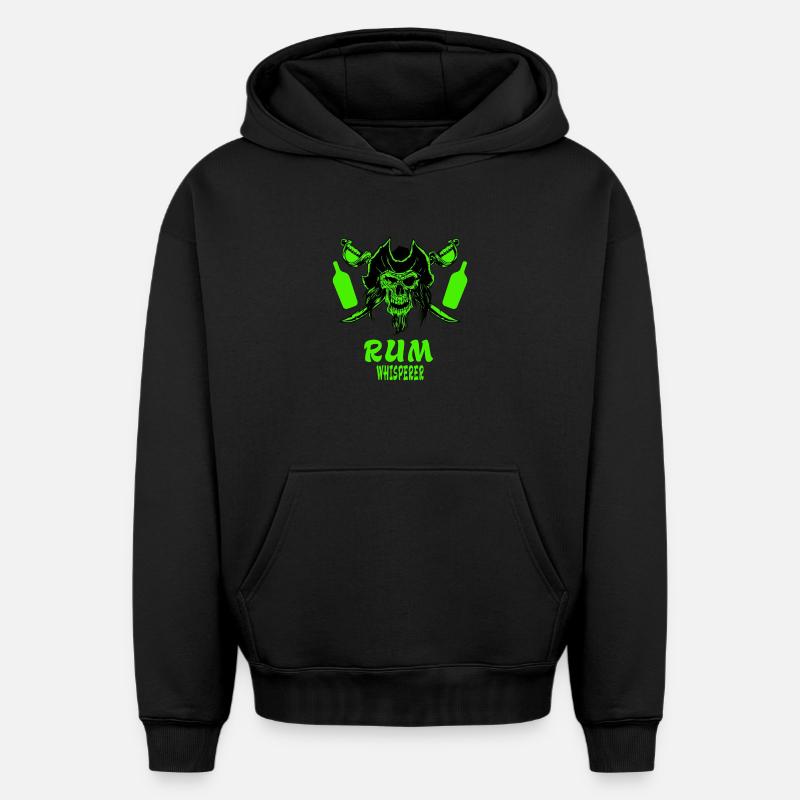 Murmure de rhum - Sweat à capuche unisexe oversize épais SPREAD - noir