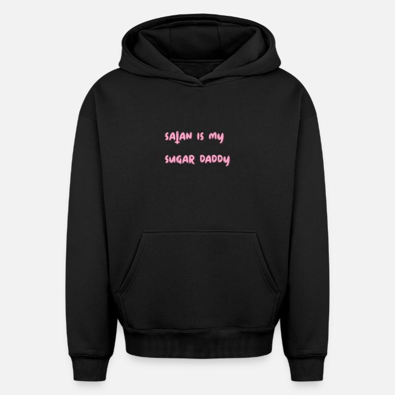 Satan est mon papa - Sweat à capuche unisexe oversize épais SPREAD - noir