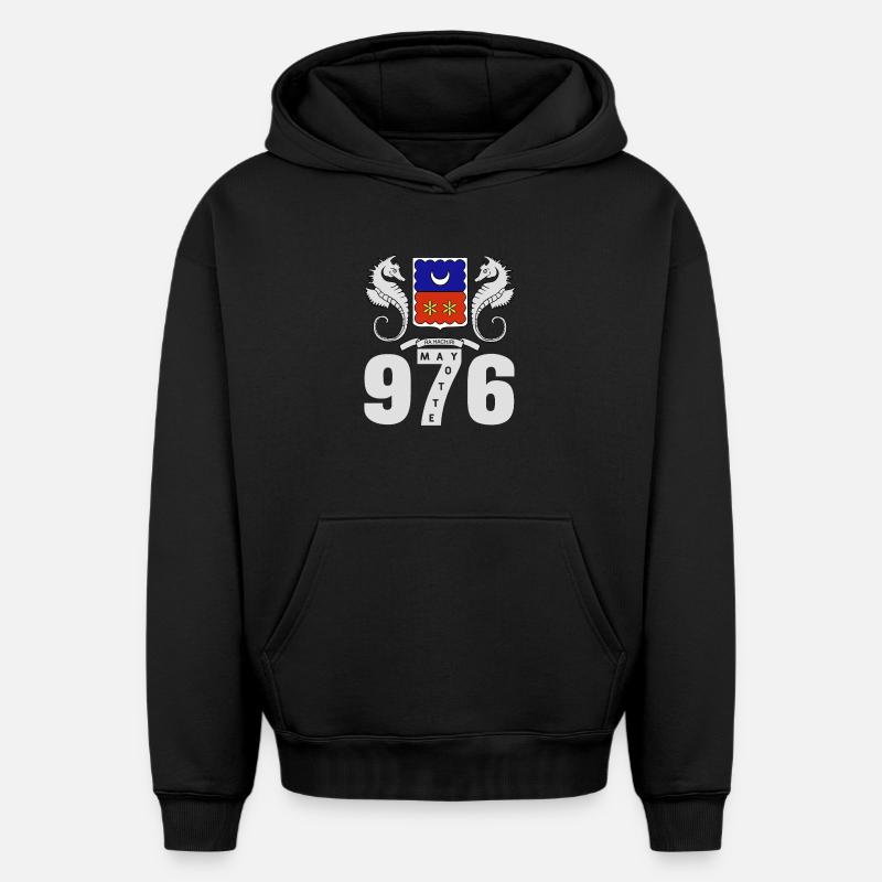 MAYOTTE - Sweat à capuche unisexe oversize épais SPREAD - noir