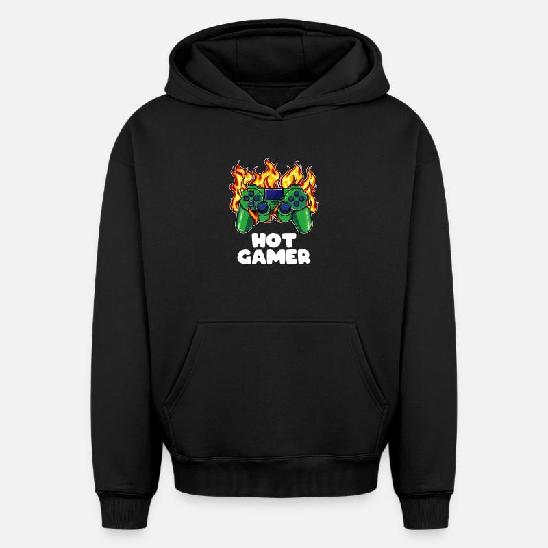 Gamer Gamer Gamecker Controller - Sweat à capuche unisexe oversize épais SPREAD - noir