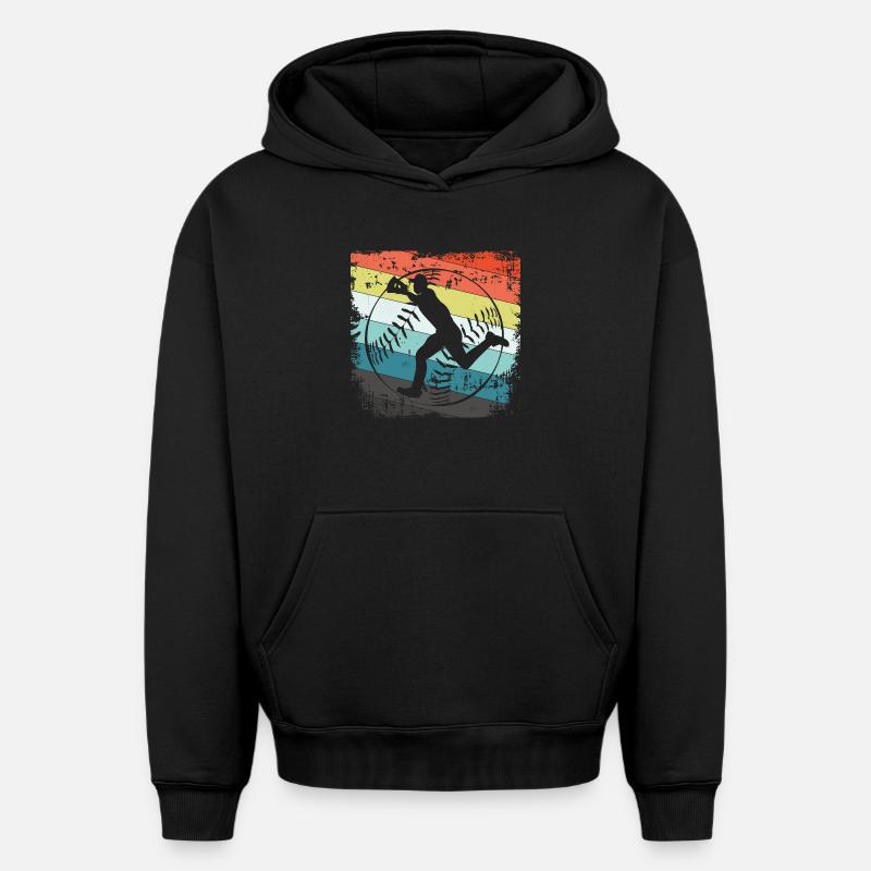 Baseball joueur - Sweat à capuche unisexe oversize épais SPREAD - noir