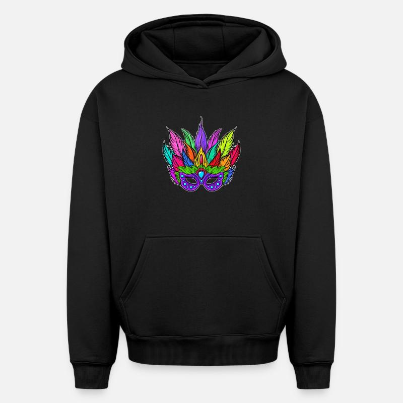 Masques Carnaval carnaval - Sweat à capuche unisexe oversize épais SPREAD - noir