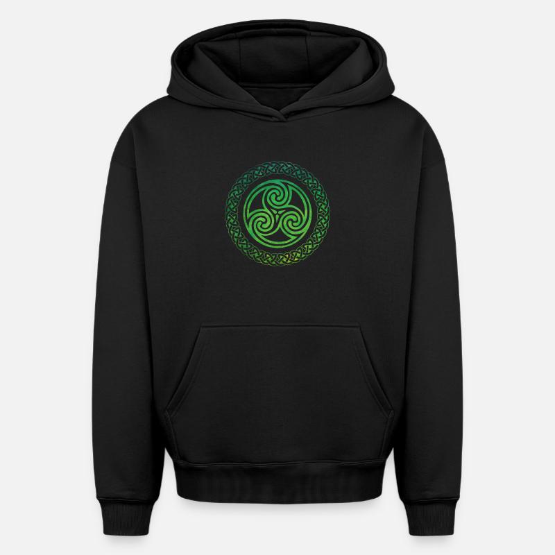 Nœud celtique - Sweat à capuche unisexe oversize épais SPREAD - noir