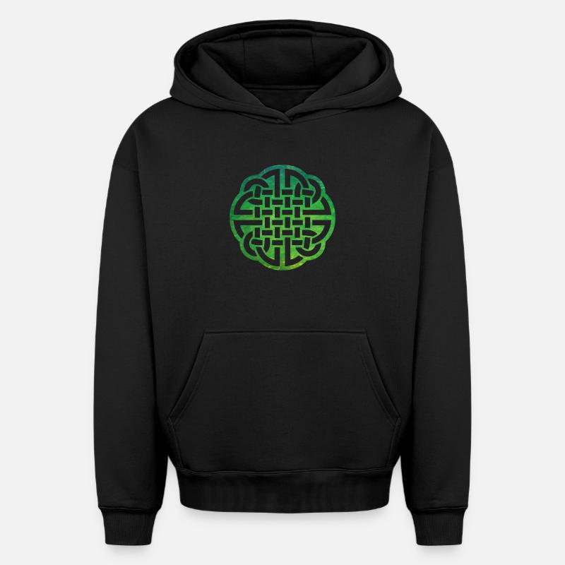 Nœud celtique - Sweat à capuche unisexe oversize épais SPREAD - noir