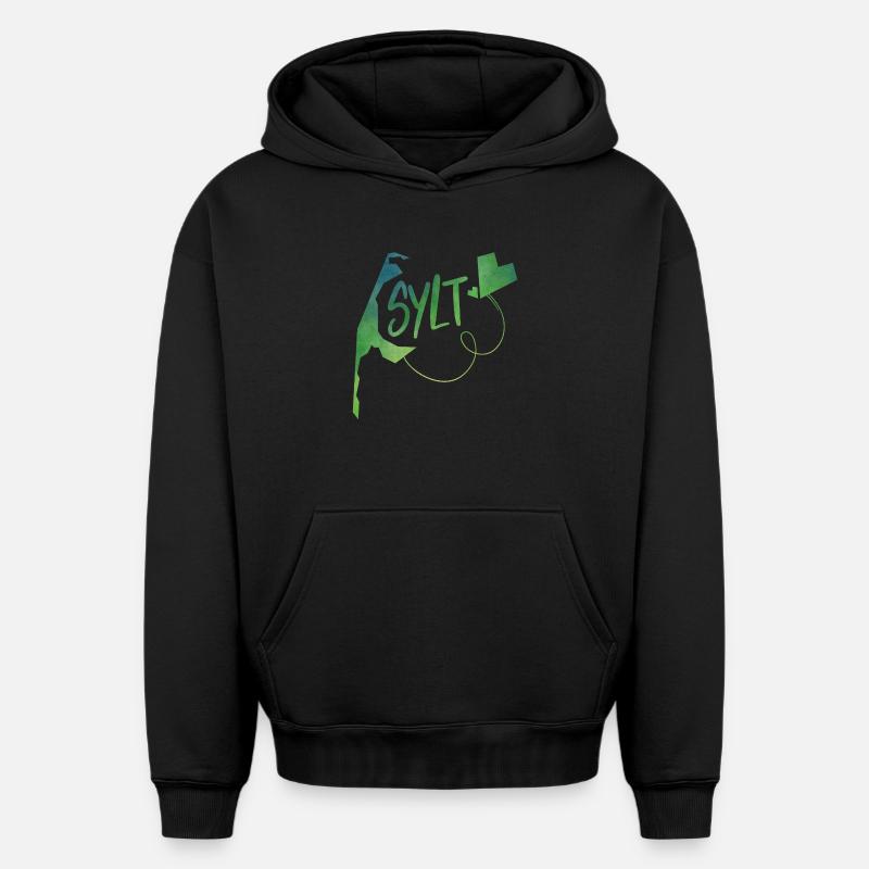 Sylt - Sweat à capuche unisexe oversize épais SPREAD - noir
