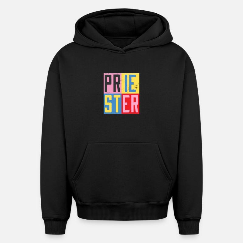 Conception de prêtre - Sweat à capuche unisexe oversize épais SPREAD - noir
