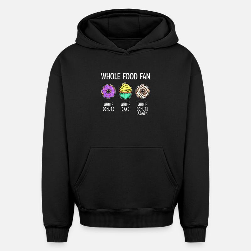 Donut Statement Candy Cake Cupcake - Sweat à capuche unisexe oversize épais SPREAD - noir
