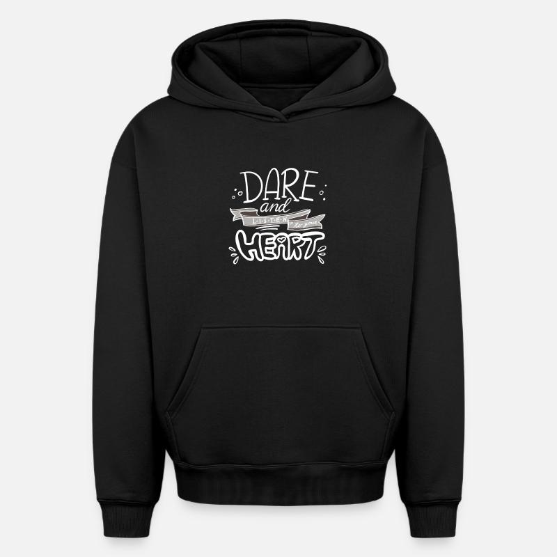 Message de motivation à la main - Sweat à capuche unisexe oversize épais SPREAD - noir