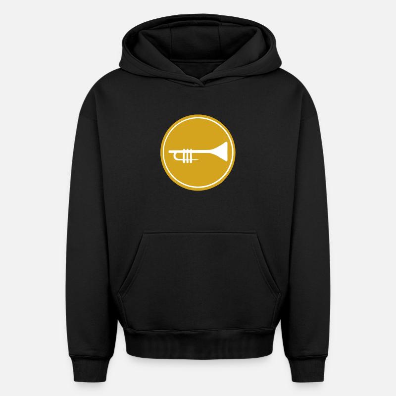 Trompette - Sweat à capuche unisexe oversize épais SPREAD - noir