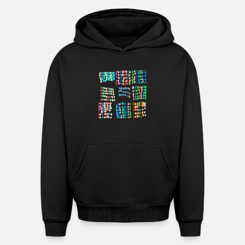 Pon-pon - Sweat à capuche unisexe oversize épais SPREAD - noir