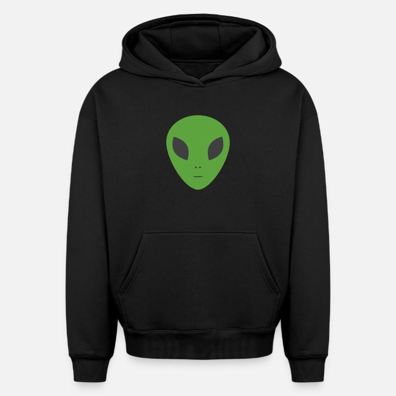 Alien vert - Sweat à capuche unisexe oversize épais SPREAD - noir