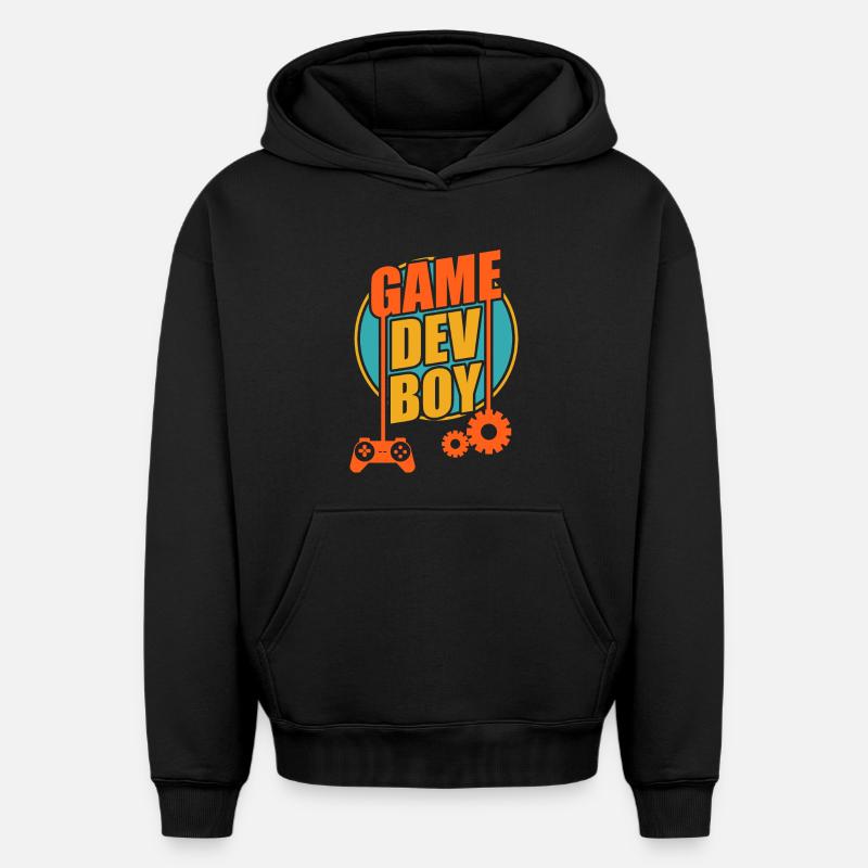 Game Developer Boy - Oversized Heavyweight Unisex Hoodie - black