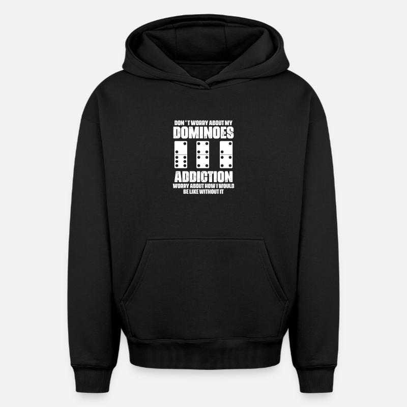 Conception de domino - Sweat à capuche unisexe oversize épais SPREAD - noir