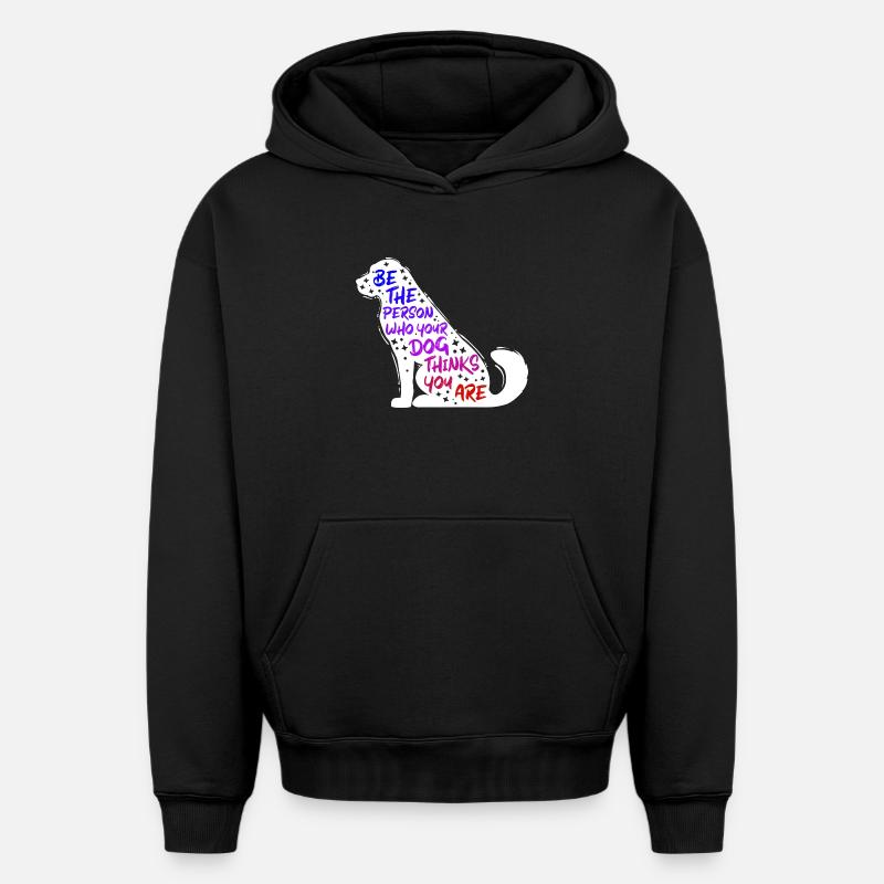 Dog Pets Statement Animal préféré - Sweat à capuche unisexe oversize épais SPREAD - noir