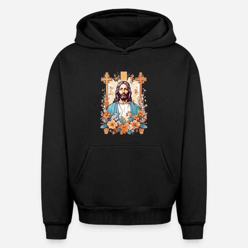 Mon Dieu - Sweat à capuche unisexe oversize épais SPREAD - noir