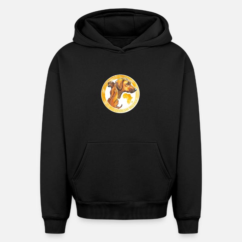 Rhodesian Ridgeback - Sweat à capuche unisexe oversize épais SPREAD - noir