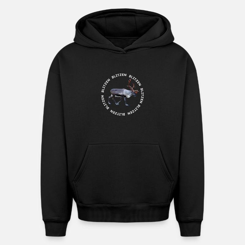 BLITZEN - Sweat à capuche unisexe oversize épais SPREAD - noir