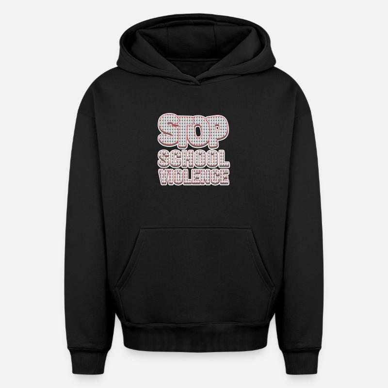 Expression de Résistance Scolaire - Sweat à capuche unisexe oversize épais SPREAD - noir