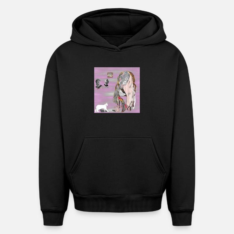 Chaise de Reflections Glitched - Sweat à capuche unisexe oversize épais SPREAD - noir