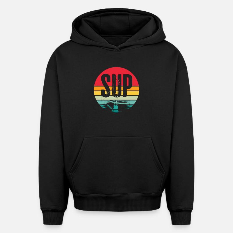 SOUPER - Sweat à capuche unisexe oversize épais SPREAD - noir