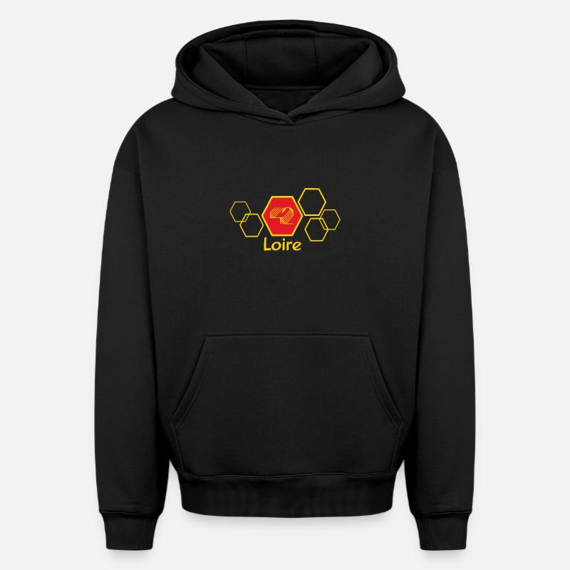 Loire - Sweat à capuche unisexe oversize épais SPREAD - noir