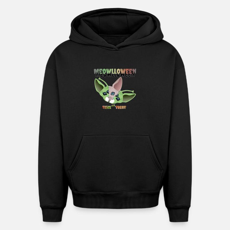 Masque extraterrestre chat sphinx - Sweat à capuche unisexe oversize épais SPREAD - noir