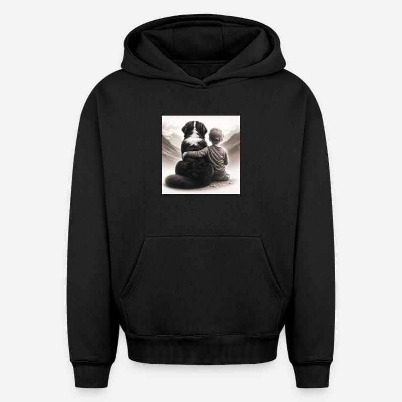 Bouvier bernois - Sweat à capuche unisexe oversize épais SPREAD - noir