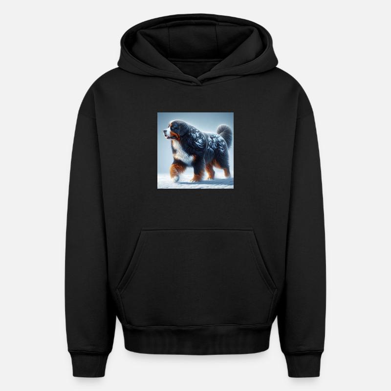 Bouvier bernois - Sweat à capuche unisexe oversize épais SPREAD - noir