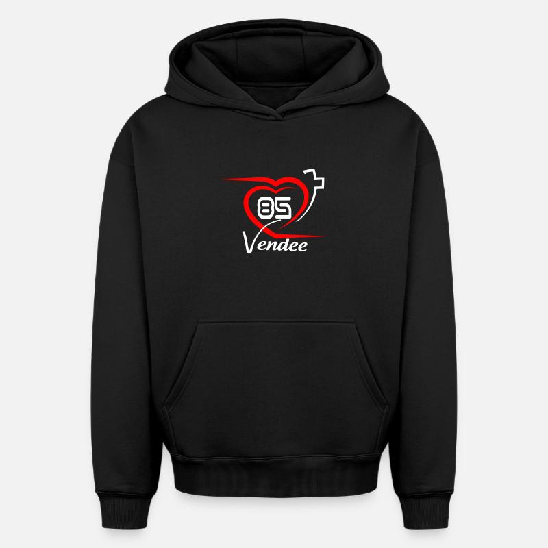 Vendée - Sweat à capuche unisexe oversize épais SPREAD - noir