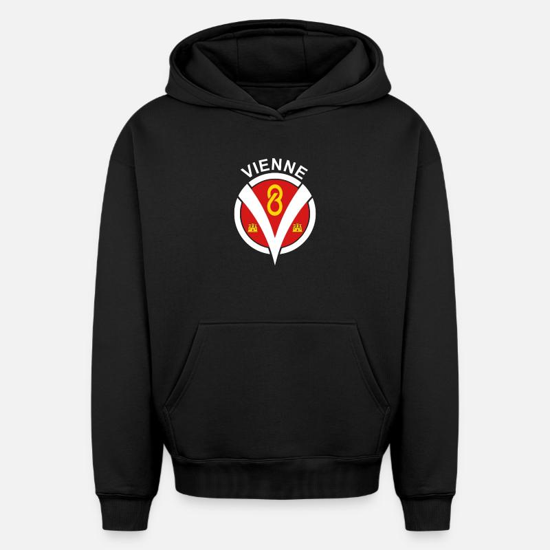 Vienne - Sweat à capuche unisexe oversize épais SPREAD - noir