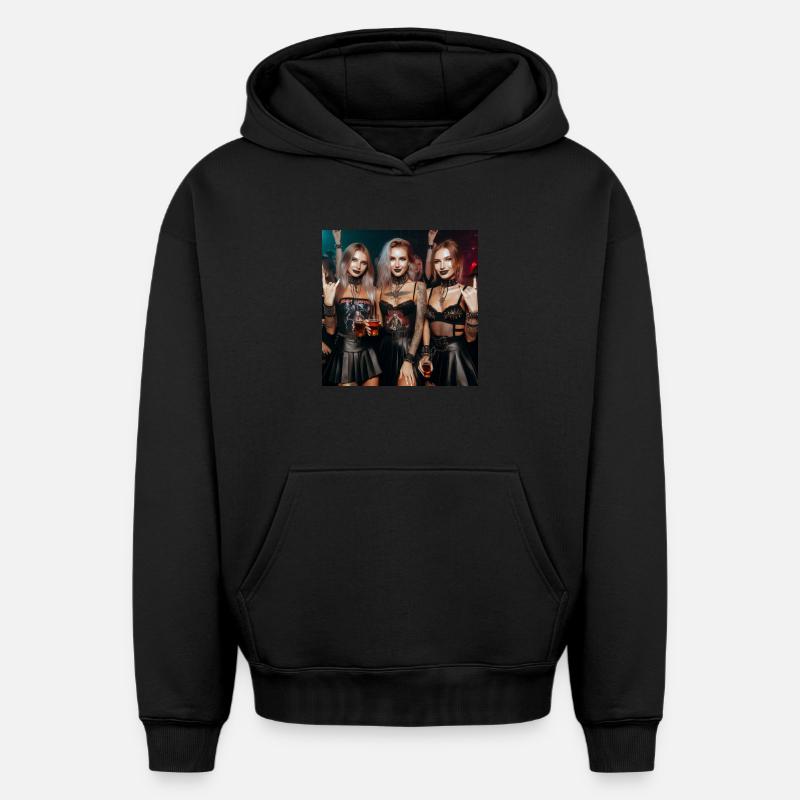 Métal - Sweat à capuche unisexe oversize épais SPREAD - noir