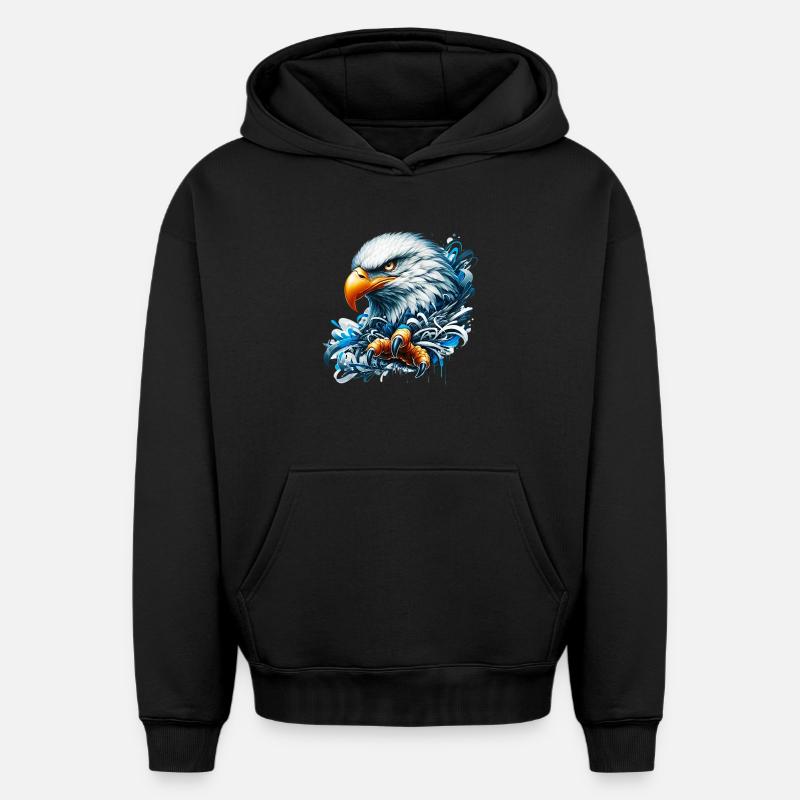 Aigle - Sweat à capuche unisexe oversize épais SPREAD - noir