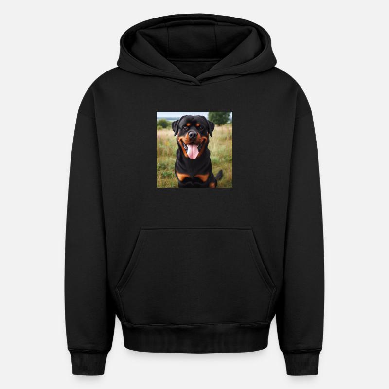 Rottweiler - Sweat à capuche unisexe oversize épais SPREAD - noir
