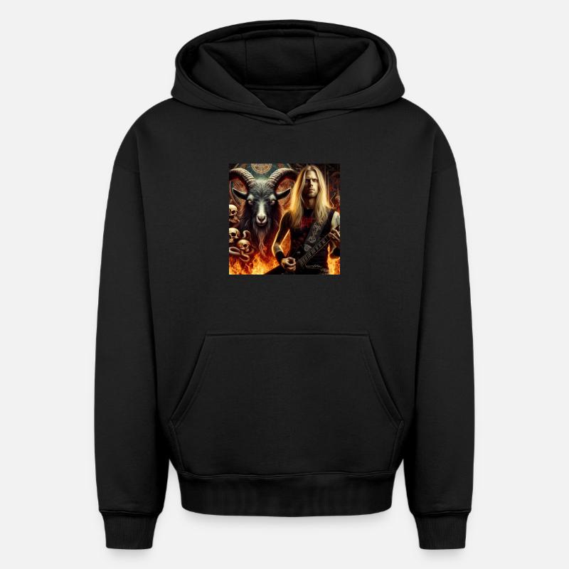 Guitariste infernal - Sweat à capuche unisexe oversize épais SPREAD - noir