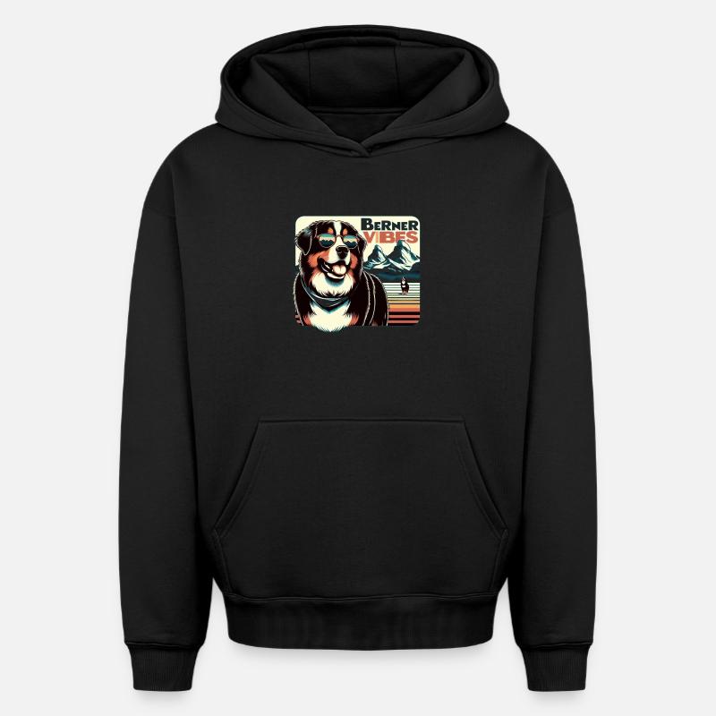 Bouvier bernois - Sweat à capuche unisexe oversize épais SPREAD - noir