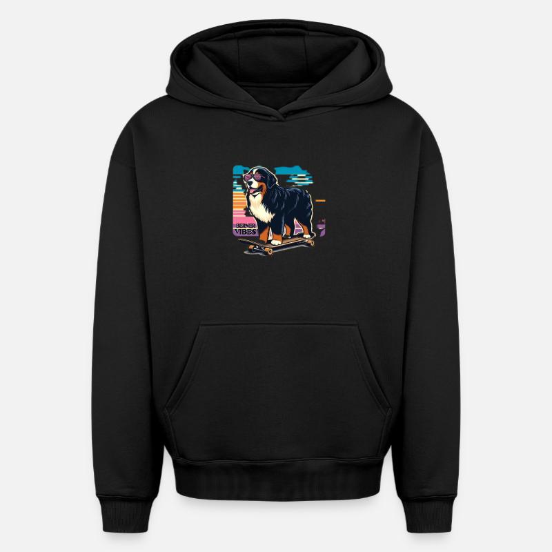 Bouvier bernois - Sweat à capuche unisexe oversize épais SPREAD - noir