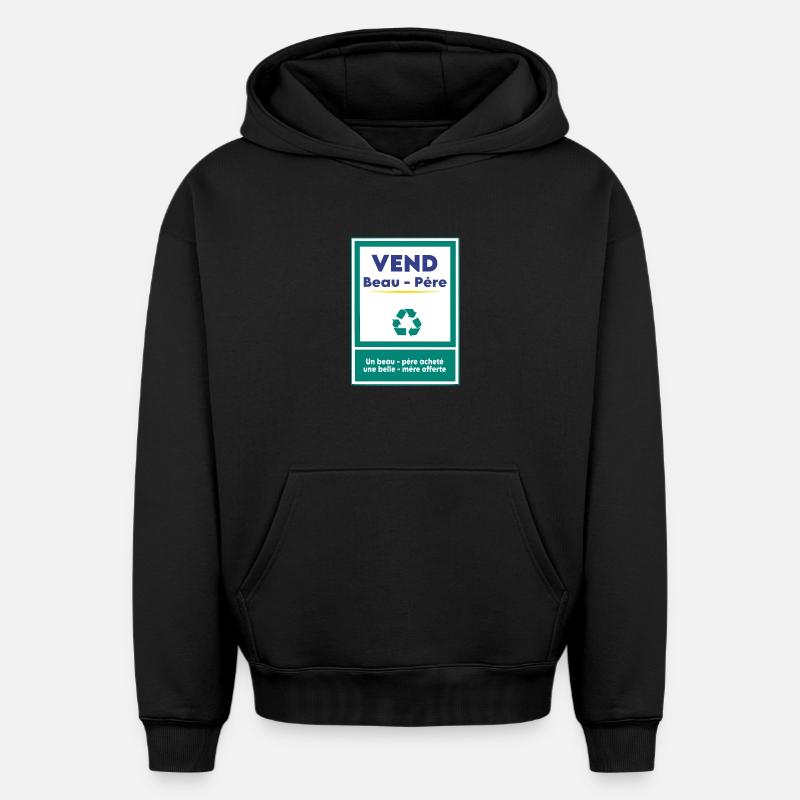 Vend beau-père - Sweat à capuche unisexe oversize épais SPREAD - noir