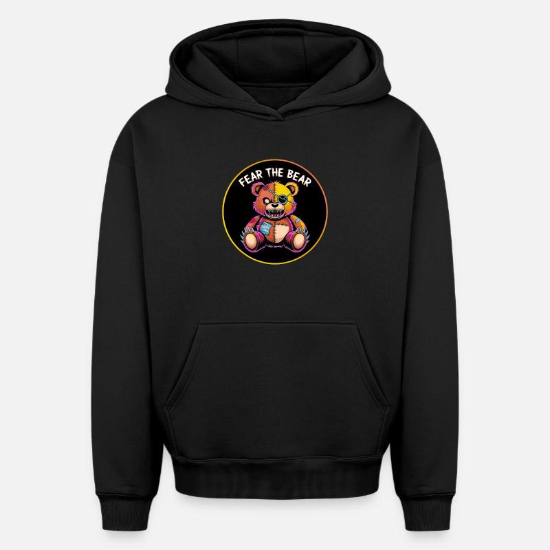 Craignez l’ours - Sweat à capuche unisexe oversize épais SPREAD - noir