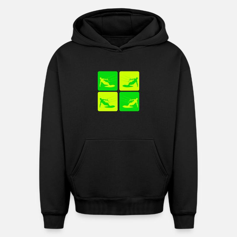 Kitesurf Style Pop Art - Sweat à capuche unisexe oversize épais SPREAD - noir