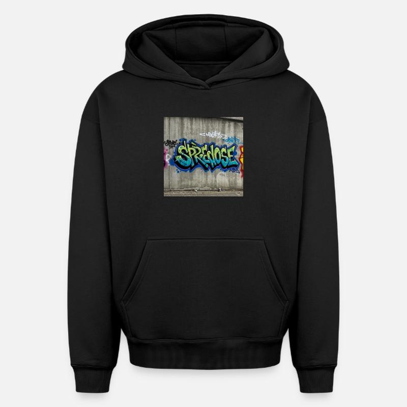 Graffiti Expression T-Shirt - Oversized Heavyweight Unisex Hoodie - Schwarz