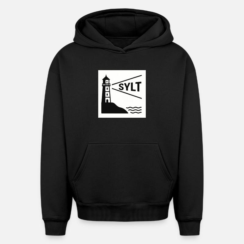 Sylt - Sweat à capuche unisexe oversize épais SPREAD - noir