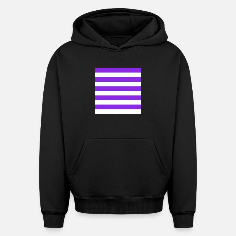 Les rayures - Sweat à capuche unisexe oversize épais SPREAD - noir