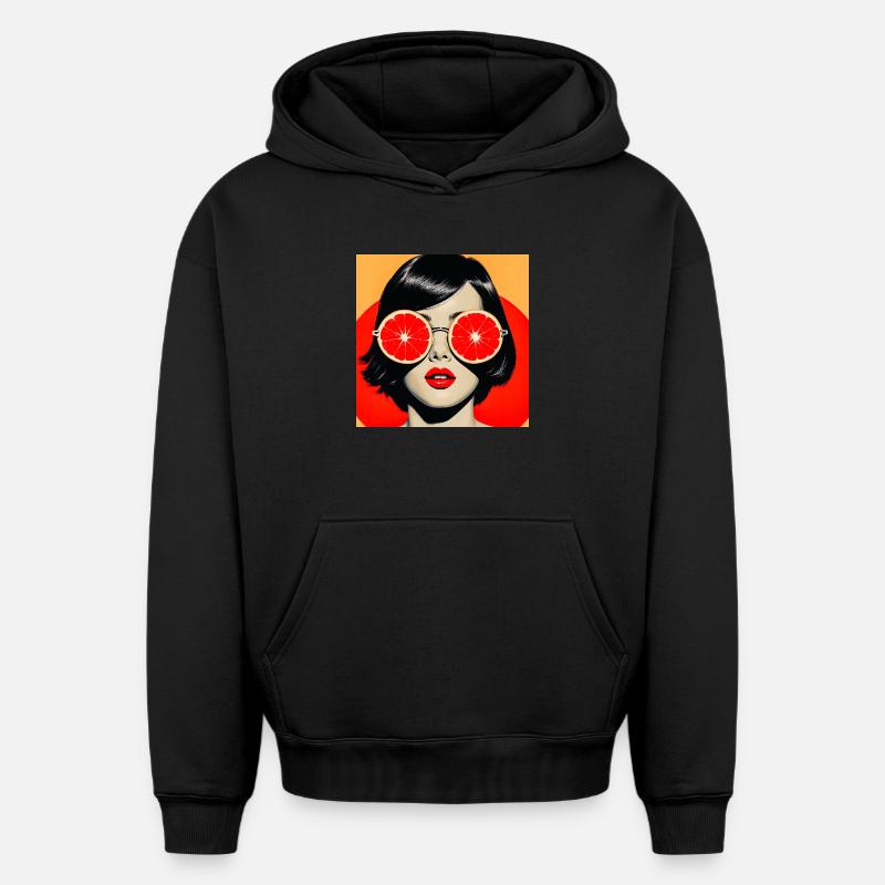 Vision Fruité Moderne - Sweat à capuche unisexe oversize épais SPREAD - noir