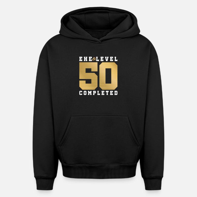 50e anniversaire de mariage - Sweat à capuche unisexe oversize épais SPREAD - noir